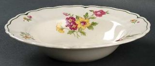 Grindley Melrose Rose Floral (Marlborough) Rim Soup Bowl, Fine China Dinnerware