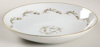 Kyoto Modern Scroll Coupe Soup Bowl, Fine China Dinnerware   Leaf Design