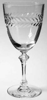 Tiffin Franciscan Laurel Wreath Water Goblet   Stem #17453         Cut