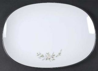 Noritake Marietta 11 Oval Serving Platter, Fine China Dinnerware   White Roses