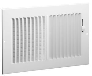 Hart Cooley 682 10x4 W HVAC Register, 10 W x 4 H, TwoWay Steel for Sidewall/Ceiling White (043827)