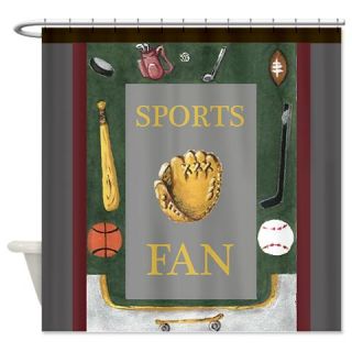 Sports Fan with Equipment Shower Curtain by Krist  Use code FREECART at Checkout