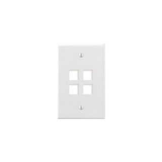 Leviton 410914WN Electrical Wall Plate, Midway Sized QuickPort Four Port, 1Gang White
