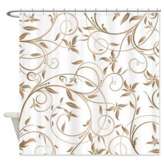  Soft Swirls in Tan Shower Curtain  Use code FREECART at Checkout