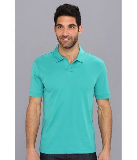 Perry Ellis S/S Cotton Polyester Open Polo Mens Short Sleeve Button Up (Green)
