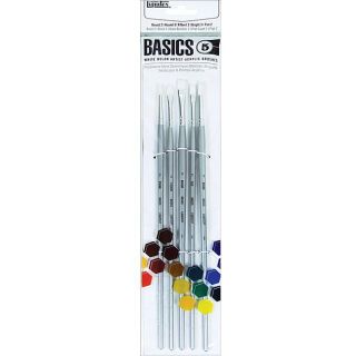 Liquitex Basics White Nylon Acrylic Long Handle Brush 5 piece Set