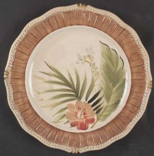 Paradise Dinner Plate, Fine China Dinnerware   Embossed Pink/White Flowers & Lea