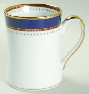 Fitz & Floyd Starburst Mug, Fine China Dinnerware   Cobalt Band,Gold Dashes On M