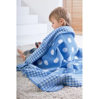 Solare Kids Polka Dot And Checkered Blanket (Blue/ whiteMaterials 60 percent cotton/ 33 percent acrylic/ 7 percent polyesterCertified by Oeko Tex standard 100Care instructions Machine washableDimensions 40 inches wide x 60 inches long The digital image