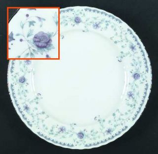 Mikasa Sonata Dinner Plate, Fine China Dinnerware   Lavender Flowers    Platinum