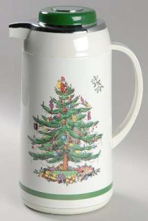 Spode Christmas Tree Green Trim Plastic Thermos/Carafe & Lid, Fine China Dinnerw