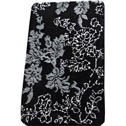 Memory Foam Black/ Grey Floral 20 X 32 Bath Mat