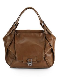 Valerie Leather Hobo   Taupe