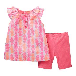 Carters 2 pc. Seahorse Top and Short Set   Girls newborn 24m, Pink, Girls