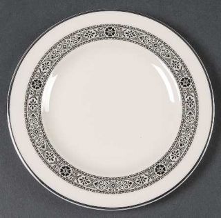 Edgerton Midnight Lace Bread & Butter Plate, Fine China Dinnerware   Black Desig