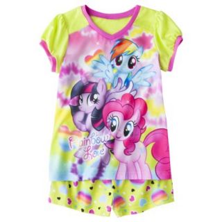 My Little Pony Girls 2 Piece Short Sleeve Pajama Set   Green L
