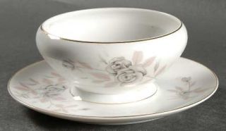 Mikasa Rosecrest Gravy Boat with Attached Underplate, Fine China Dinnerware   Gr