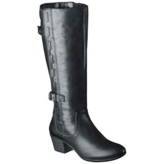 Womens Merona Janie Genuine Leather Tall Boot   Black 8