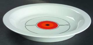 Thomas Eclipse Rim Soup Bowl, Fine China Dinnerware   Orange,Yellow & Black Circ