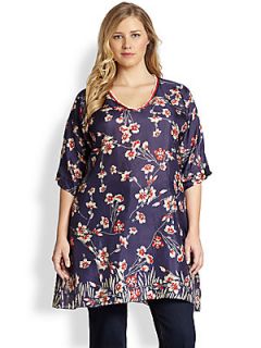 Johnny Was, Sizes 14 24 Floral Dolman Sleeve Tunic  