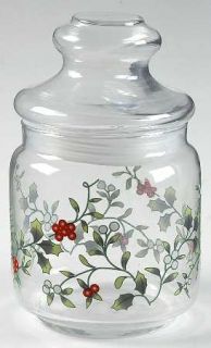 Pfaltzgraff Winterberry Glassware Candy Jar & Lid, Fine China Dinnerware   Stone