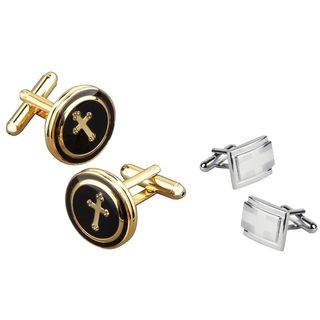 Basacc Goldtone 2 cufflink Set (0.5 inches wide x 0.75 inches longAll rights reserved. All trade names are registered trademarks of respective manufacturers listed.California PROPOSITION 65 WARNING This product may contain one or more chemicals known to 