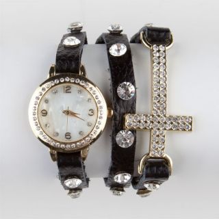 Cross Wrap Bracelet Black One Size For Women 222740100