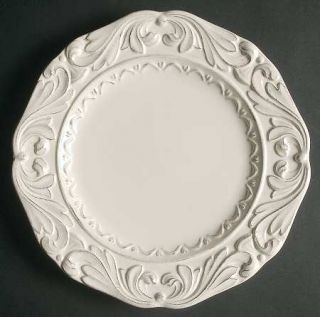 Firenze Ivory Salad Plate, Fine China Dinnerware   Pam Gladding,Ivory,Embossed S