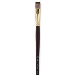 Winsor and Newton Size 14 Monarch Flat Brush (14Handle Brown stained long handleFerrule Corrosion resistantBristle Synthetic polyester filamentsBrushes are suitable for use with all oil, acrylic, and griffin alkyd fast drying oil colors. )