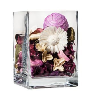 Threshold 4.75x6.75 Square Glass Vase With Potpourri Vase Filler