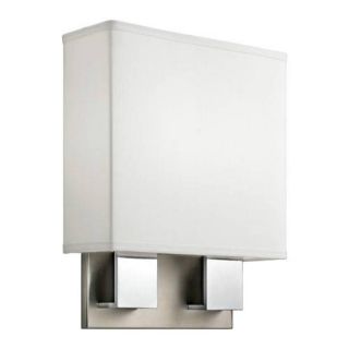 Kichler 10439NCH Transitional Sconce 2 Light Fluorescent ADA Fixture Brushed Nickel amp; Chrome