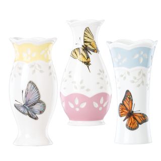 Lenox Butterfly Meadow Colors 3 piece Vase Set