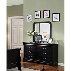 Furniture Of America Banica Black Dresser With Mirror