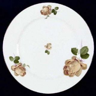 Thomas 3287 Dinner Plate, Fine China Dinnerware   Yellow Roses & Rosebuds, Gold