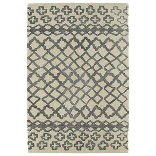 Hand tufted Utopia Prints Grey Wool Rug (96 X 136)