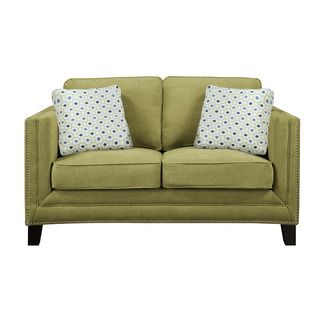 Emerald Carlton Green Apple Loveseat (Green appleMaterials Solid wood/ plywood, polyesterFinish WoodLoose seat cushionEight way hand tied springsChrome nailhead trimReversible cushionsDimensions 36.6 inches high x 37 inches wide x 66.7 inches longSeat 