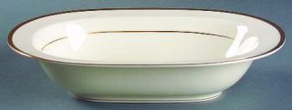 Noritake Troy 10 Oval Vegetable Bowl, Fine China Dinnerware   Cream Body,Gold V