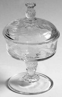 Heisey Plantation Ivy Compote with Lid   Stem #5067/Etch #516blown