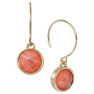 Lonna & Lilly Coral Stone Drop Earrings   Gold