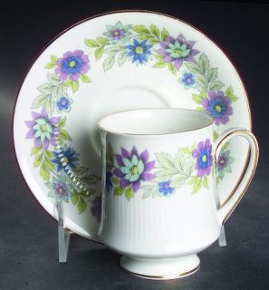 Paragon Cherwell Footed Cup & Saucer Set, Fine China Dinnerware   Multicolor Flo