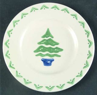 Pfaltzgraff Pfa36 Salad Plate, Fine China Dinnerware   Green Trees, Blue Snowfla