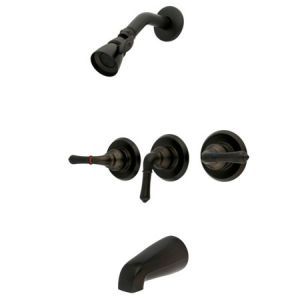 Elements of Design EB235 Magellan Three Handle Tub and Shower Faucet