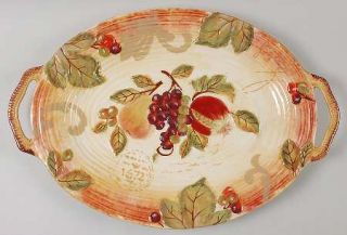 Siena 18 Handled Oval Platter, Fine China Dinnerware   Pamela Gladding,Embossed