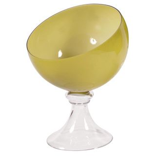 Opaque Opal Green Hand blown Glass Bowl (medium) (Opal greenMaterials GlassQuantity One (1)Dimensions 10 inches long x 10 inches wide x 14 inches high )