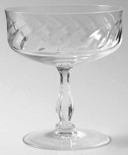 Noritake Windswept Champagne/Tall Sherbet   Cut Swirl Design On Bowl, No Trim