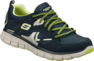 Womens Skechers Synergy Memory Sole   Navy/Green Training Shoes