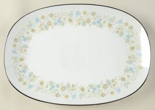 Noritake Clarinda 13 Oval Serving Platter, Fine China Dinnerware   Pink, Blue F