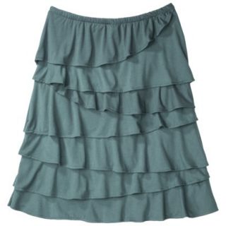 Merona Womens Knit Ruffle Skirt   Wharf Teal   XXL