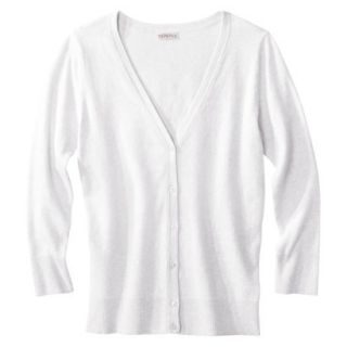 Merona Womens Ultimate 3/4 Sleeve Crew Neck Cardigan   Fresh White   XL