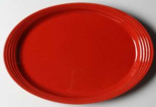 Oneida Culinaria Chili (Red) 14 Oval Serving Platter, Fine China Dinnerware   A